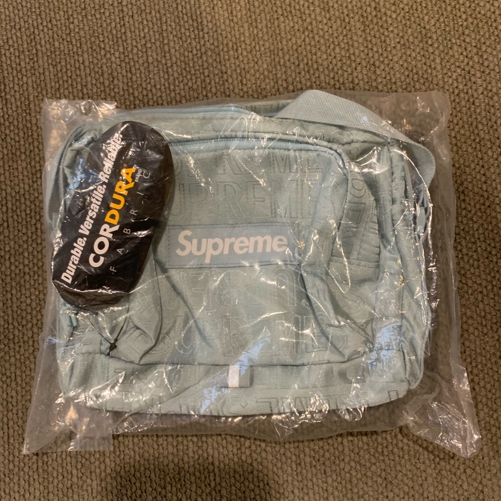 Icy blue supreme shoulder bag